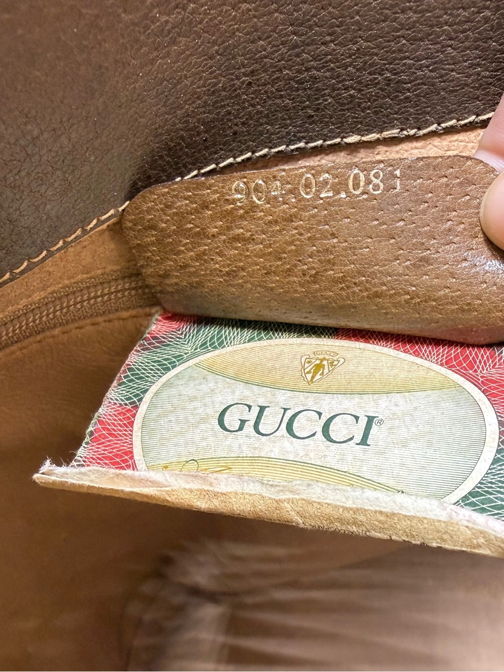 Gucci authentic brown monogram coated canvas shoulder bag bucket brown leather - Picture 13 of 16